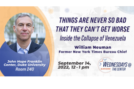 flyer for William Neuman with his headshot